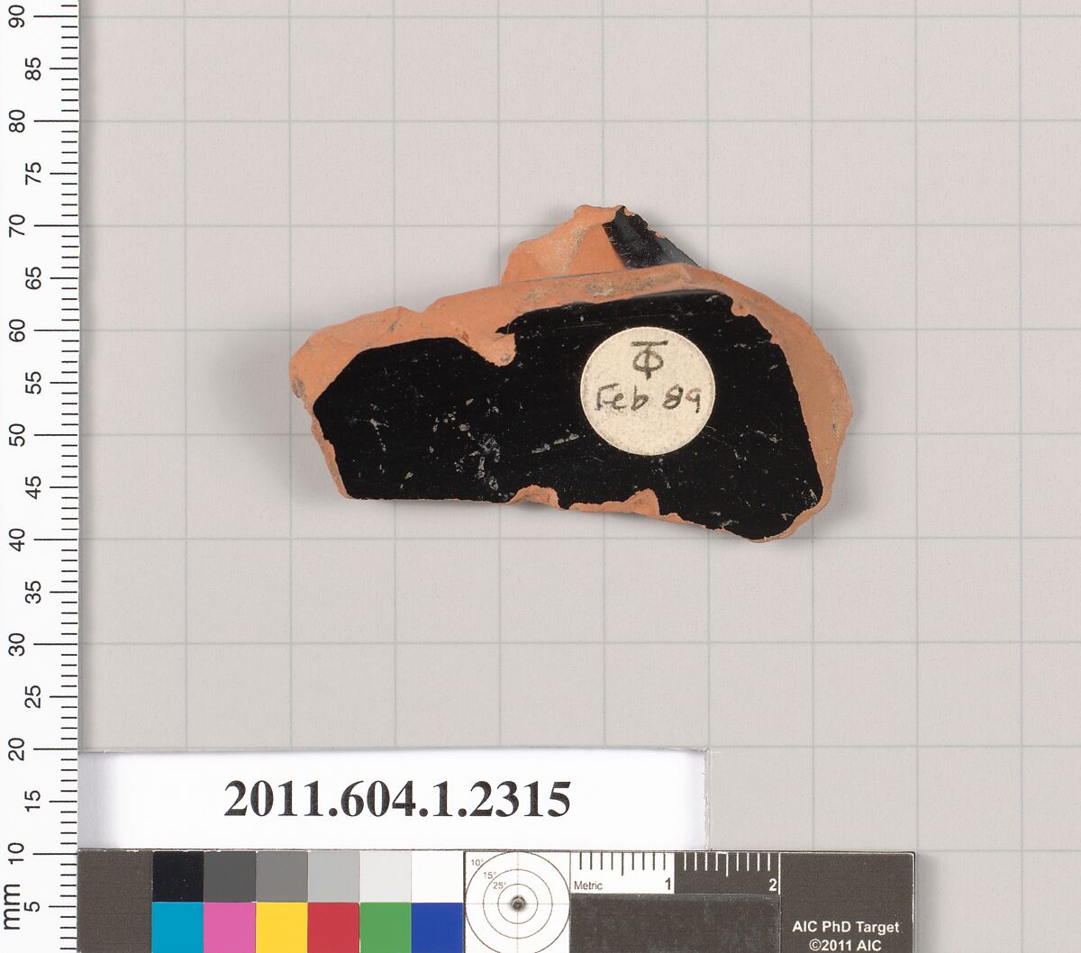 Terracotta fragment of a kylix (drinking cup), Terracotta, Greek, Attic