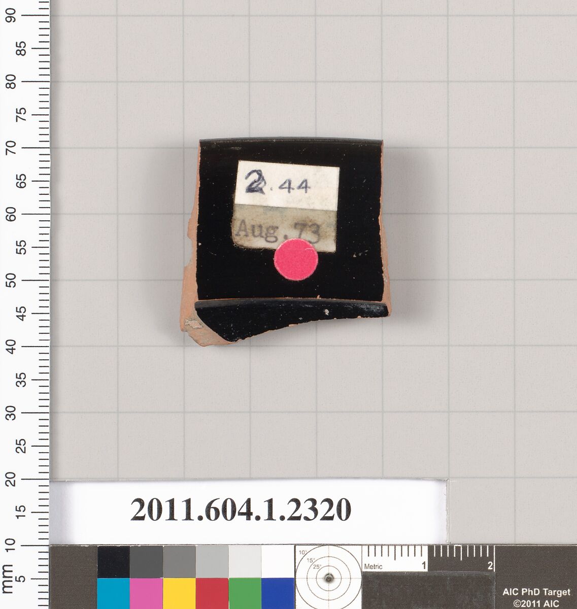 Terracotta rim fragment of a kylix (drinking cup), Terracotta, Greek, Attic