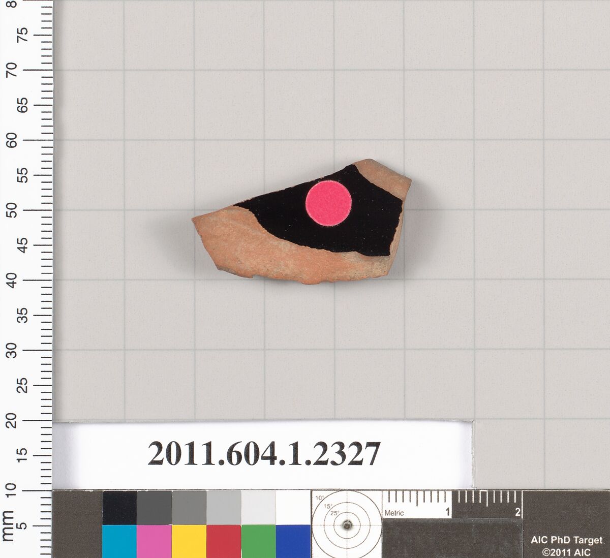 Terracotta fragment of a kylix (drinking cup), Terracotta, Greek, Attic