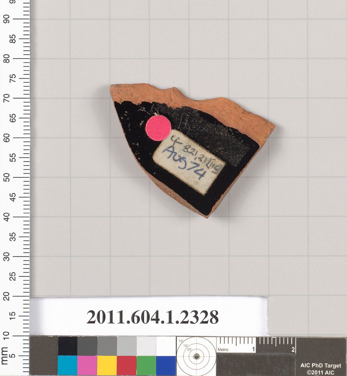 Terracotta fragment of a kylix (drinking cup), Terracotta, Greek, Attic