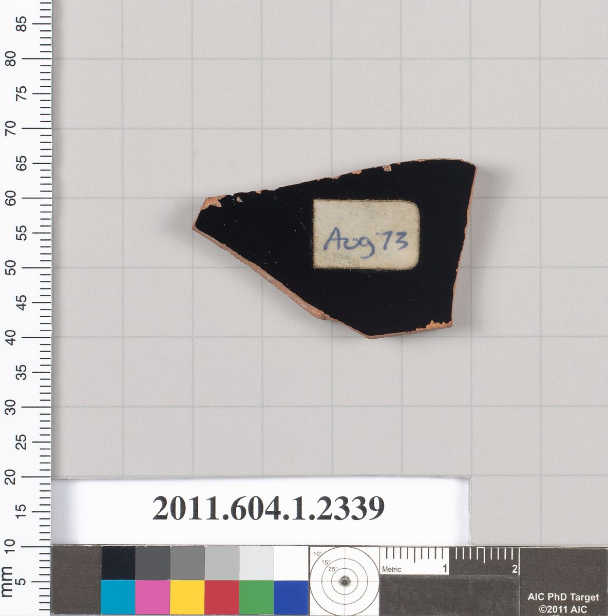 Terracotta fragment of a kylix (drinking cup), Terracotta, Greek, Attic
