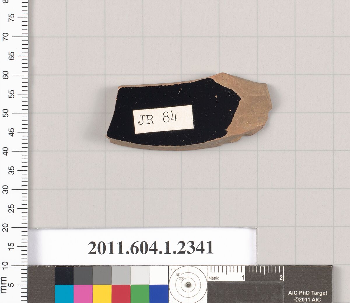 Terracotta fragment of a kylix (drinking cup), Terracotta, Greek, Attic