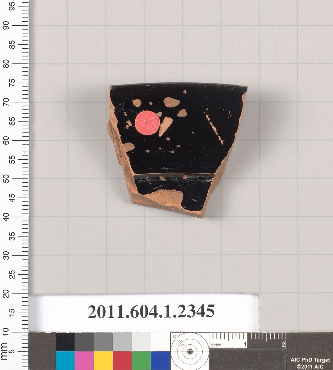 Terracotta rim fragment of a kylix (drinking cup), Terracotta, Greek, Attic