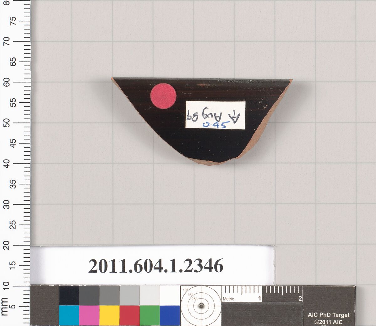 Terracotta rim fragment of a kylix (drinking cup), Terracotta, Greek, Attic