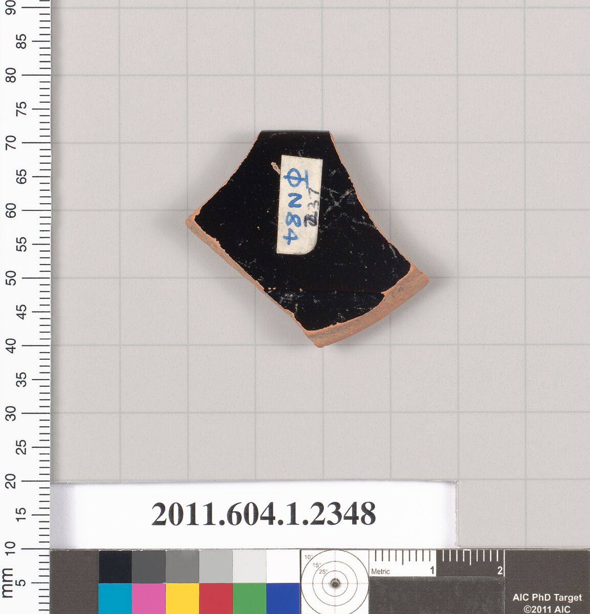 Terracotta rim fragment of a kylix (drinking cup), Terracotta, Greek, Attic