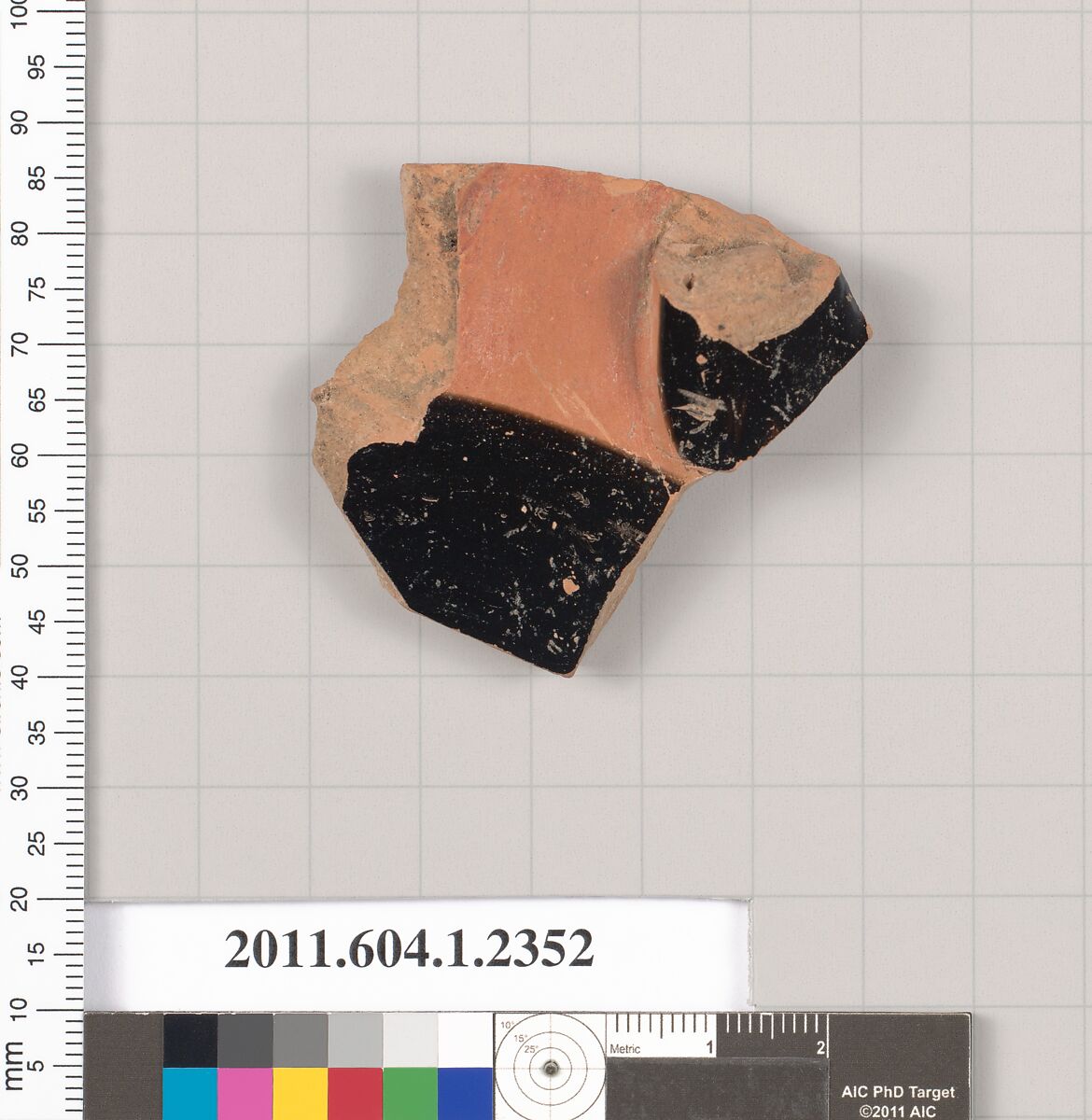 Terracotta fragment of a kylix (drinking cup), Terracotta, Greek, Attic