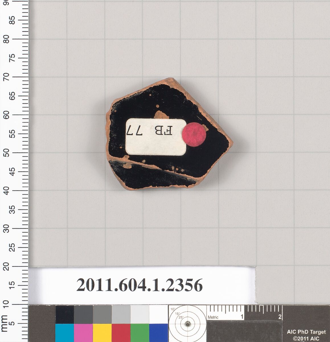 Terracotta fragment of a kylix (drinking cup), Terracotta, Greek, Attic
