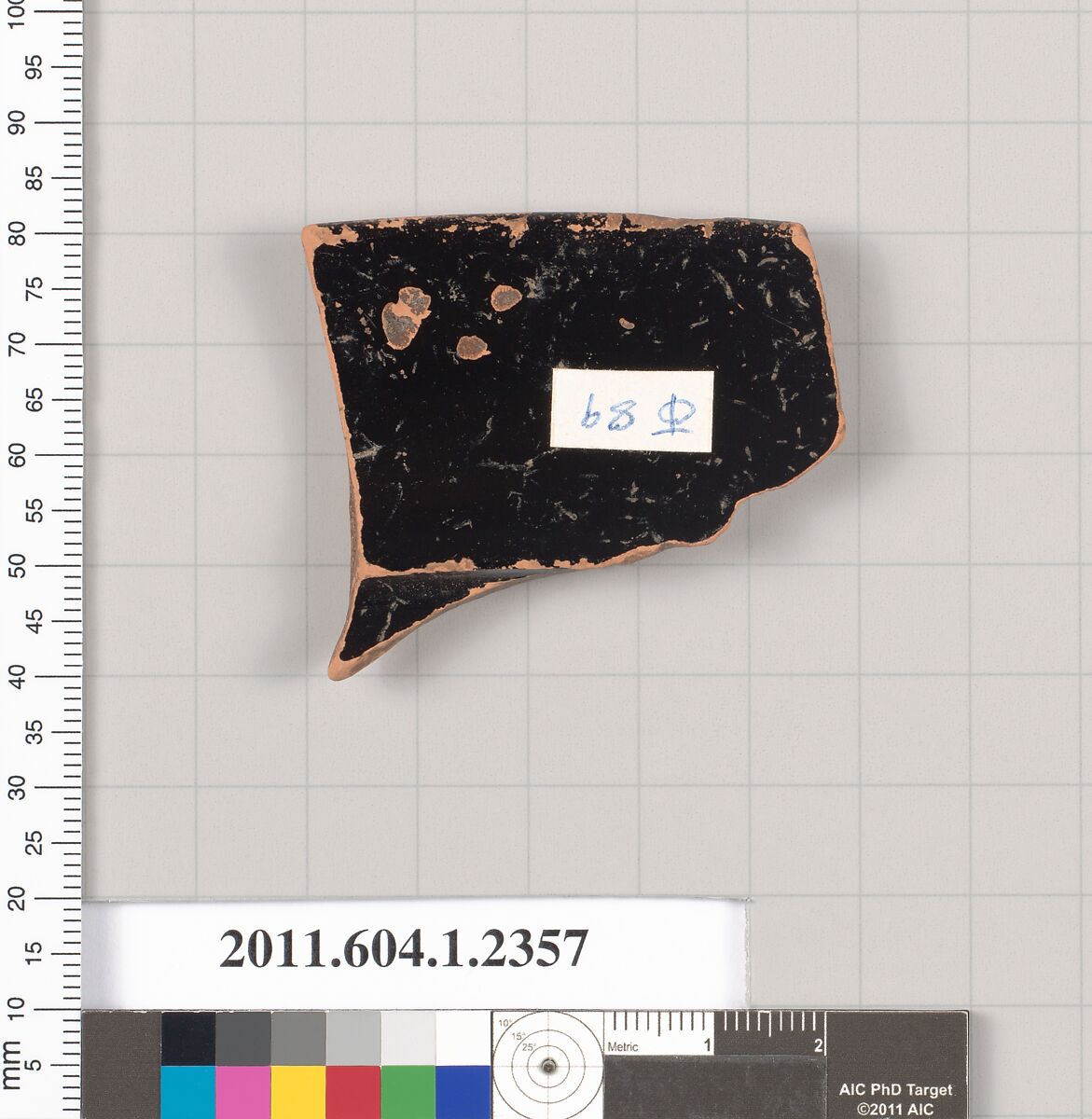 Terracotta rim fragment of a kylix (drinking cup), Terracotta, Greek, Attic