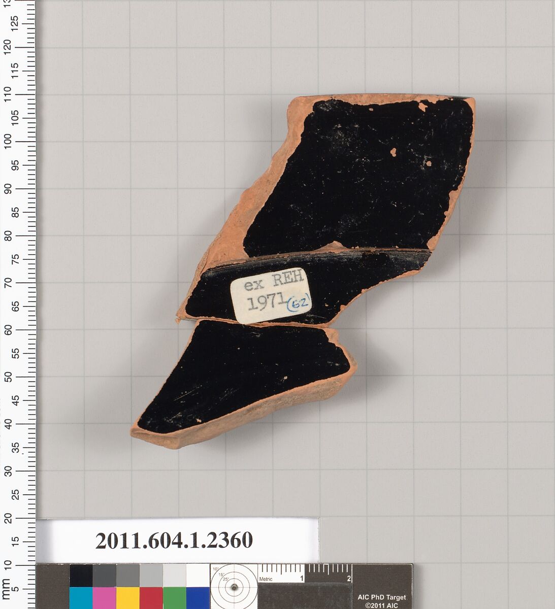 Terracotta rim fragment of a kylix (drinking cup), Terracotta, Greek, Attic