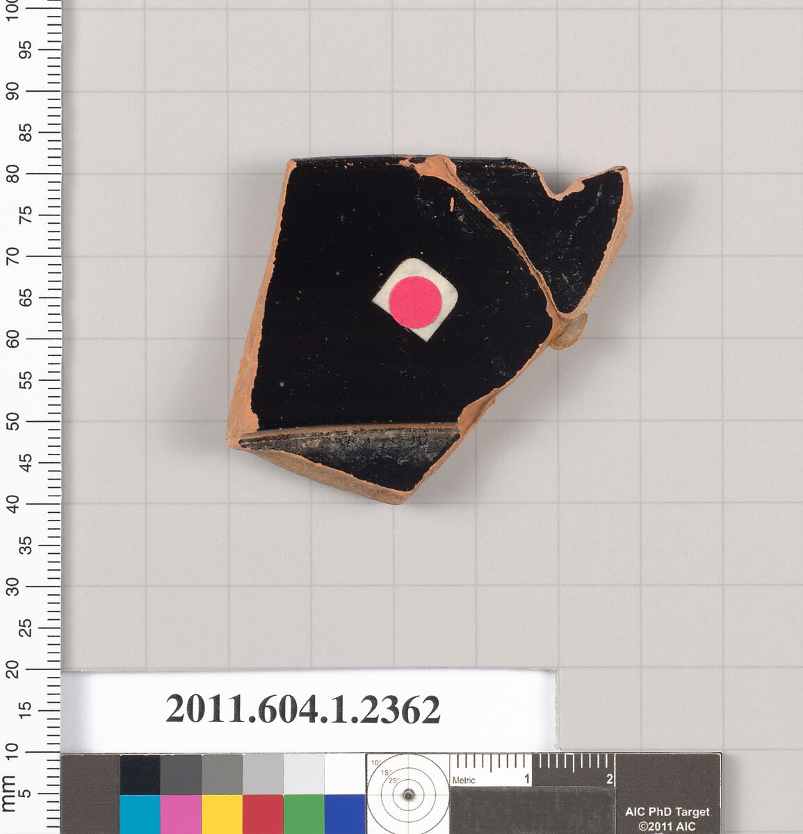 Terracotta rim fragment of a kylix (drinking cup), Terracotta, Greek, Attic