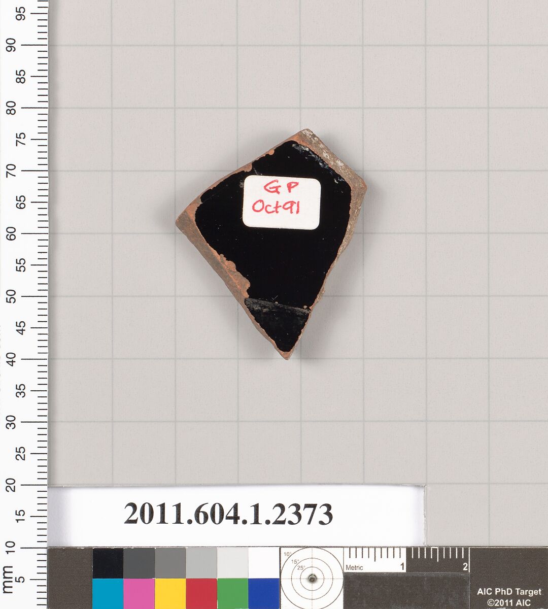 Terracotta fragment of a kylix (drinking cup), Terracotta, Greek, Attic