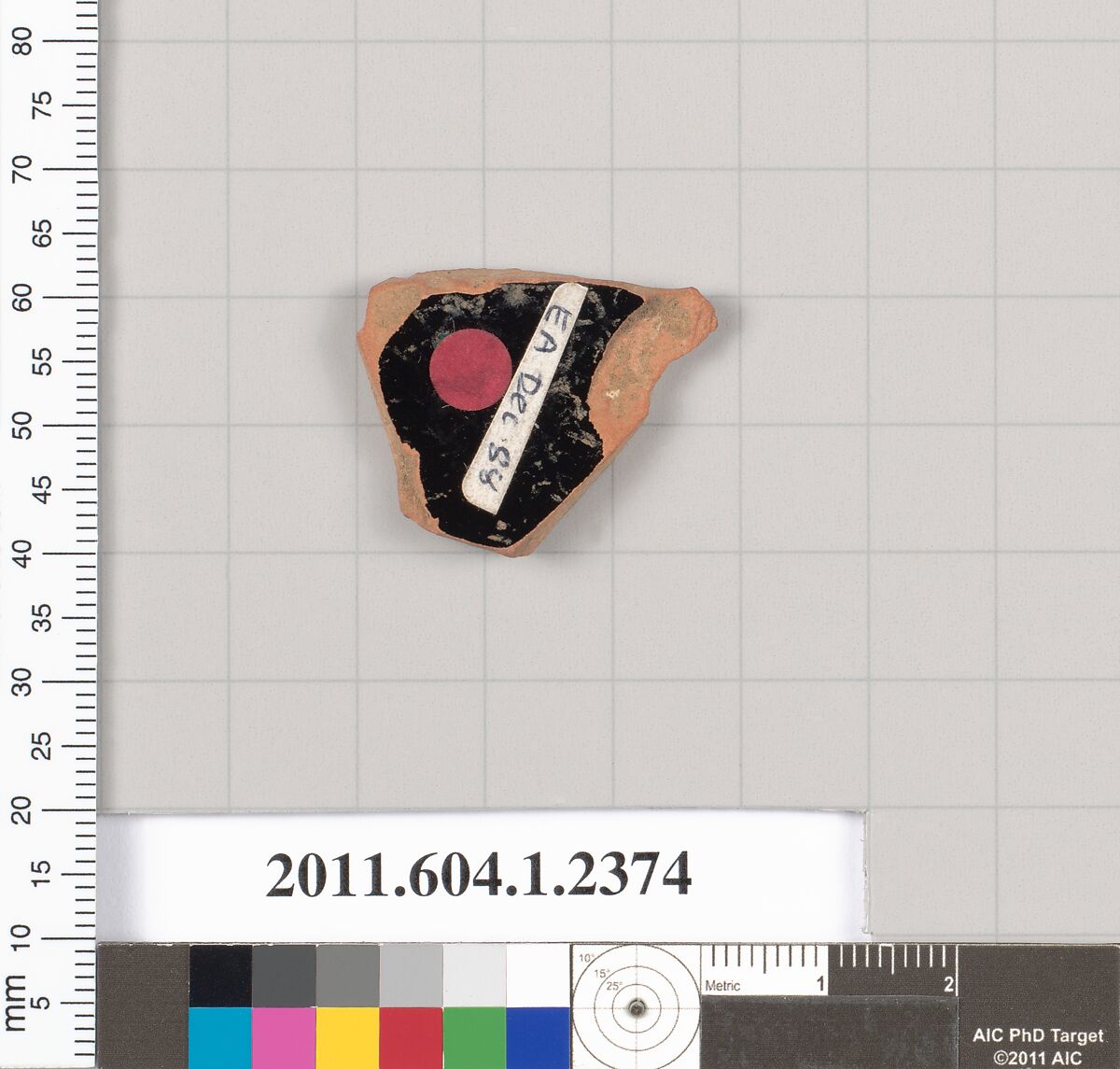 Terracotta fragment of a kylix (drinking cup), Terracotta, Greek, Attic