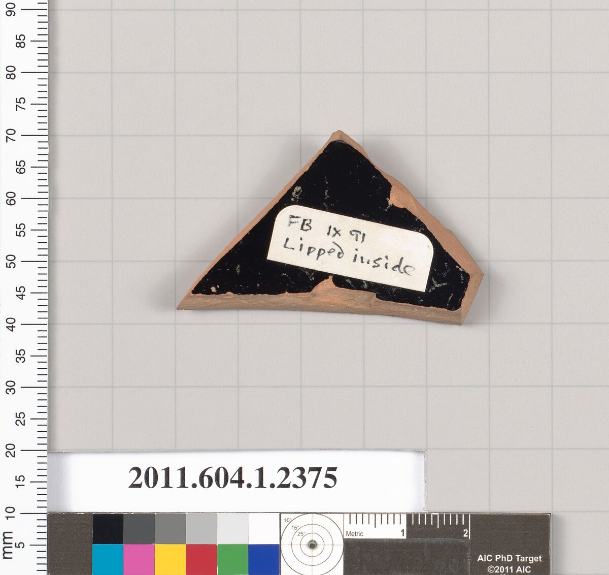 Terracotta fragment of a kylix (drinking cup), Terracotta, Greek, Attic