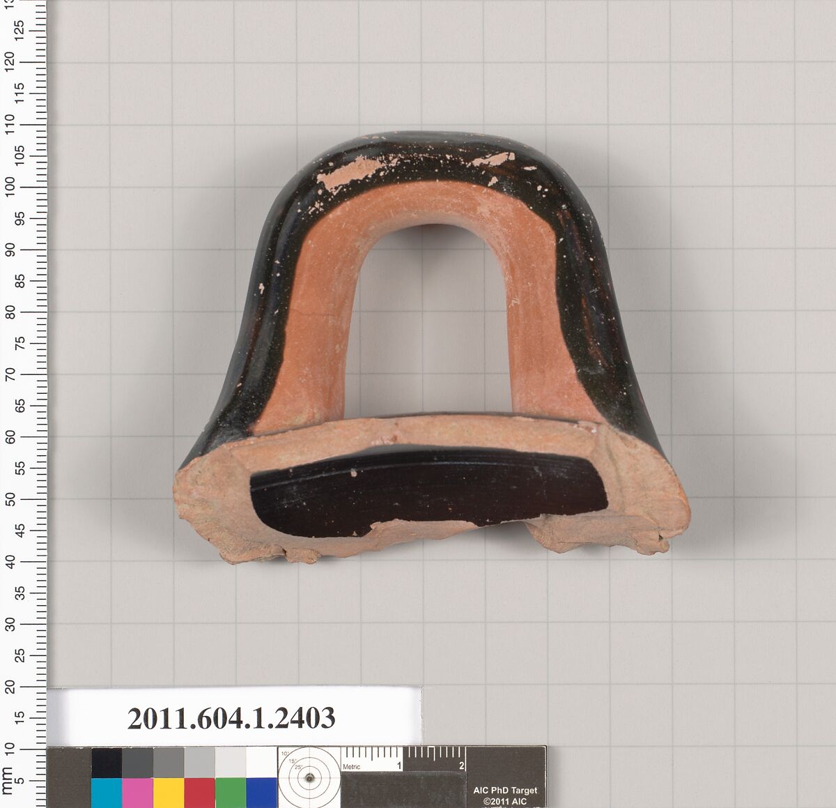 Terracotta fragment of a kylix (drinking cup), Terracotta, Greek, Attic