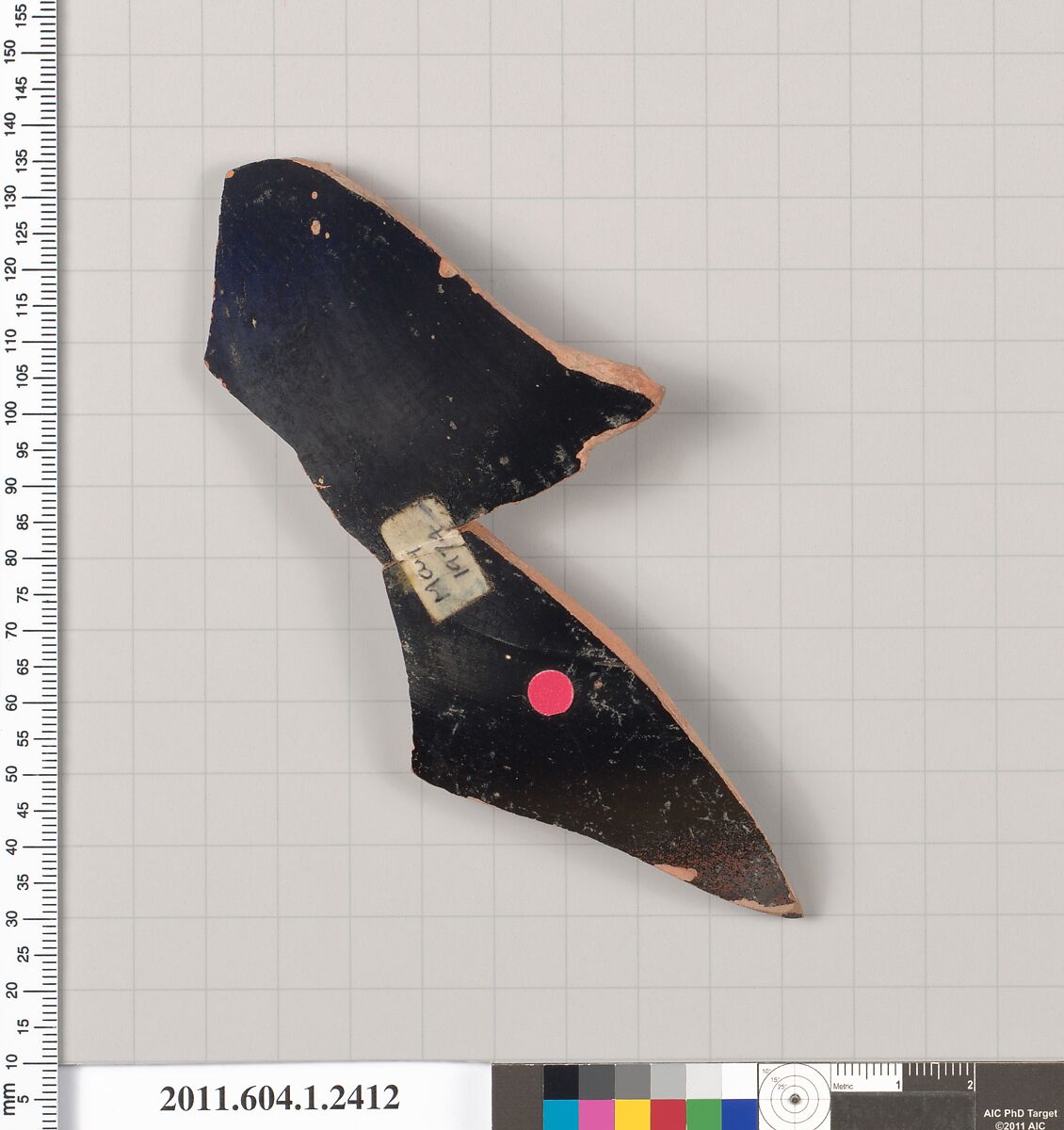 Terracotta fragment of a kylix (drinking cup), Terracotta, Greek, Attic