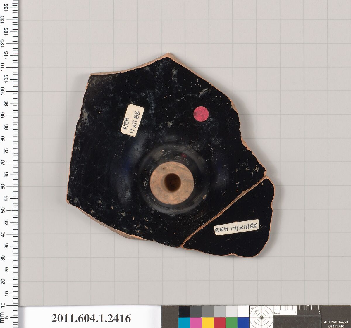 Terracotta fragment of a kylix (drinking cup), Terracotta, Greek, Attic
