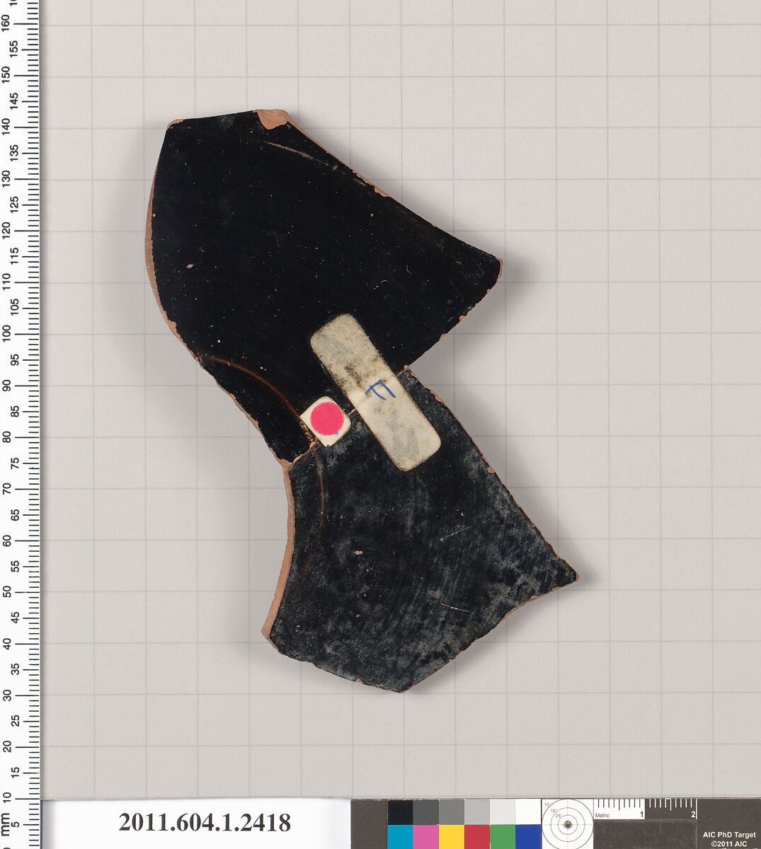 Terracotta fragment of a kylix (drinking cup), Terracotta, Greek, Attic