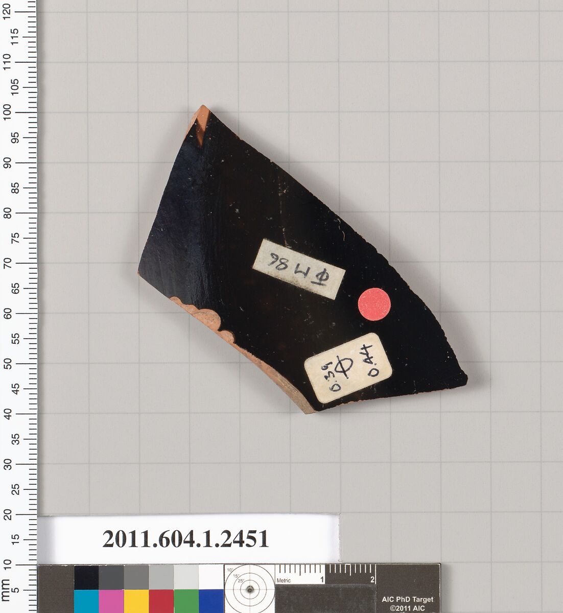 Terracotta fragment of a kylix (drinking cup), Terracotta, Greek, Attic