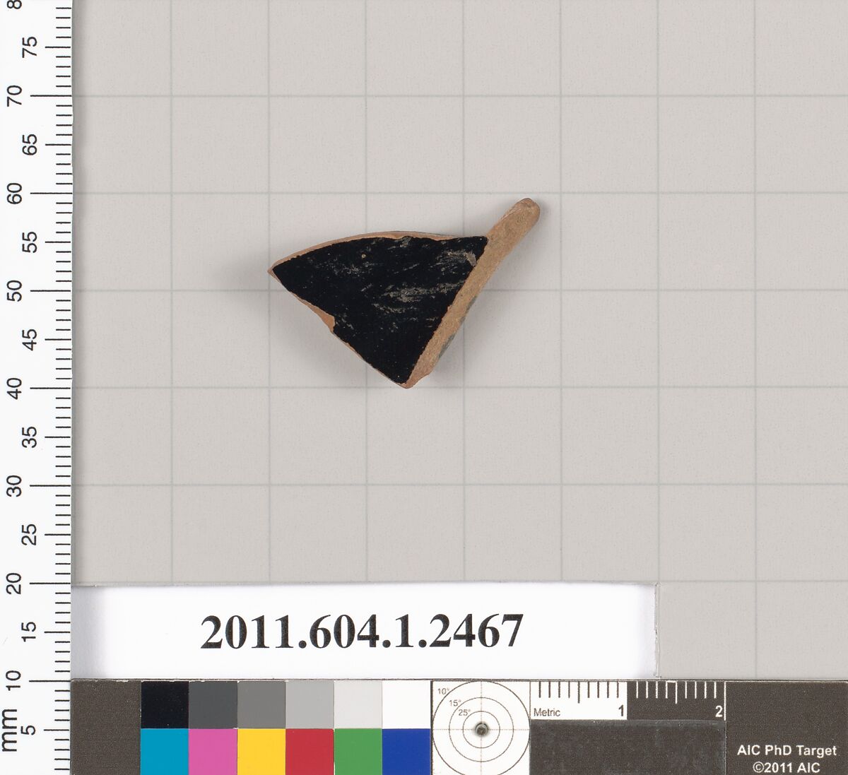 Terracotta fragment of a kylix (drinking cup), Terracotta, Greek, Attic