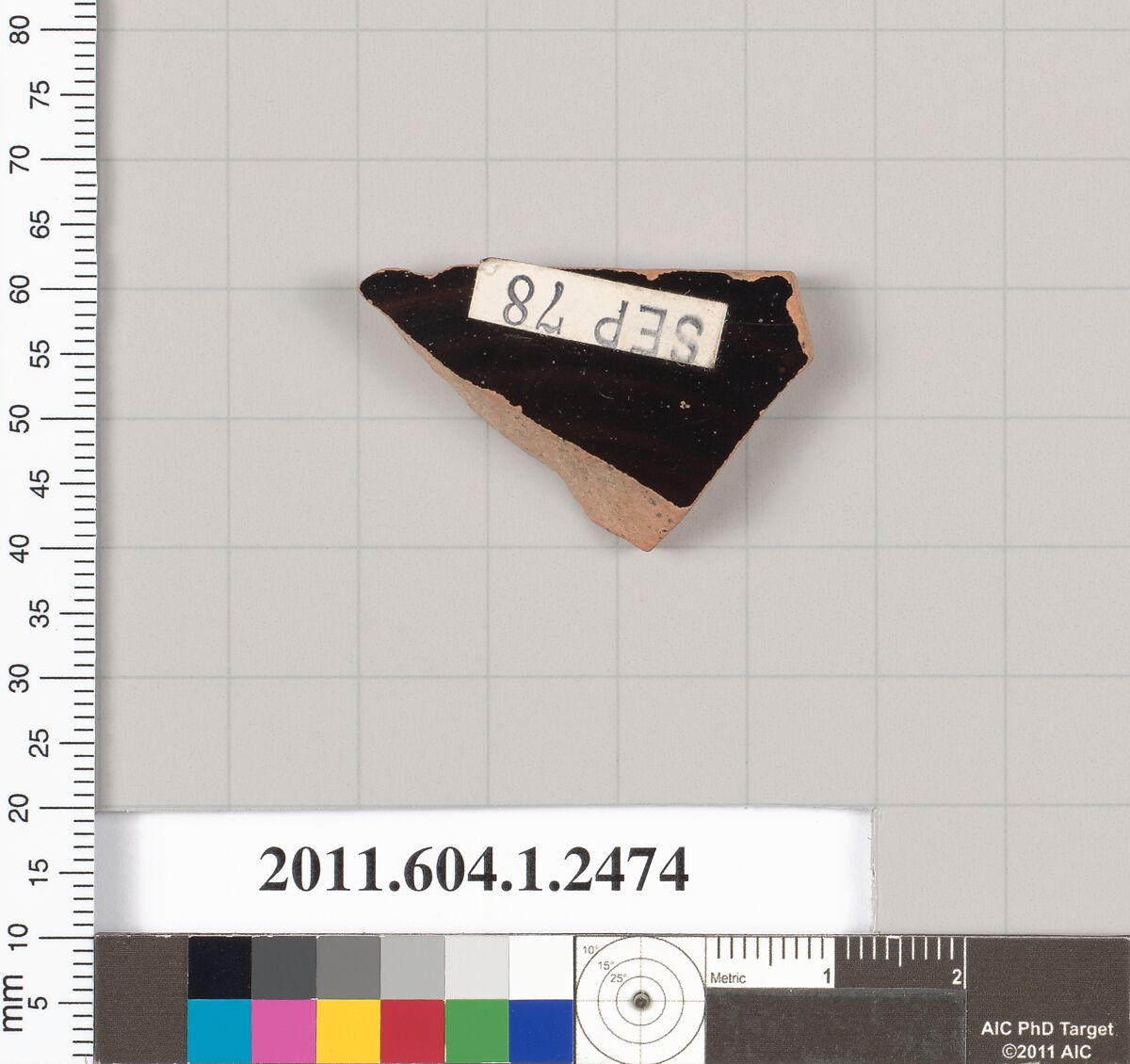 Terracotta fragment of a kylix (drinking cup), Terracotta, Greek, Attic