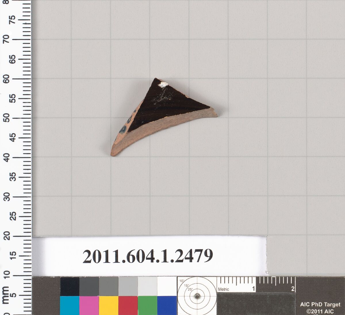 Terracotta fragment of a kylix (drinking cup), Terracotta, Greek, Attic