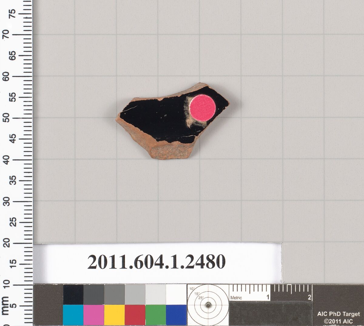 Terracotta fragment of a kylix (drinking cup), Terracotta, Greek, Attic