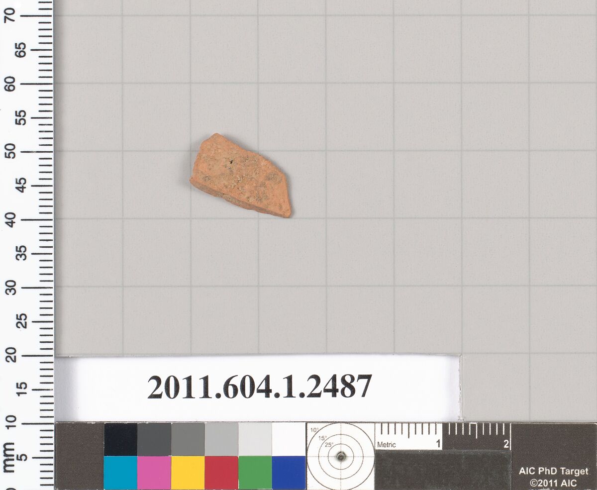 Terracotta fragment of a kylix (drinking cup), Terracotta, Greek, Attic