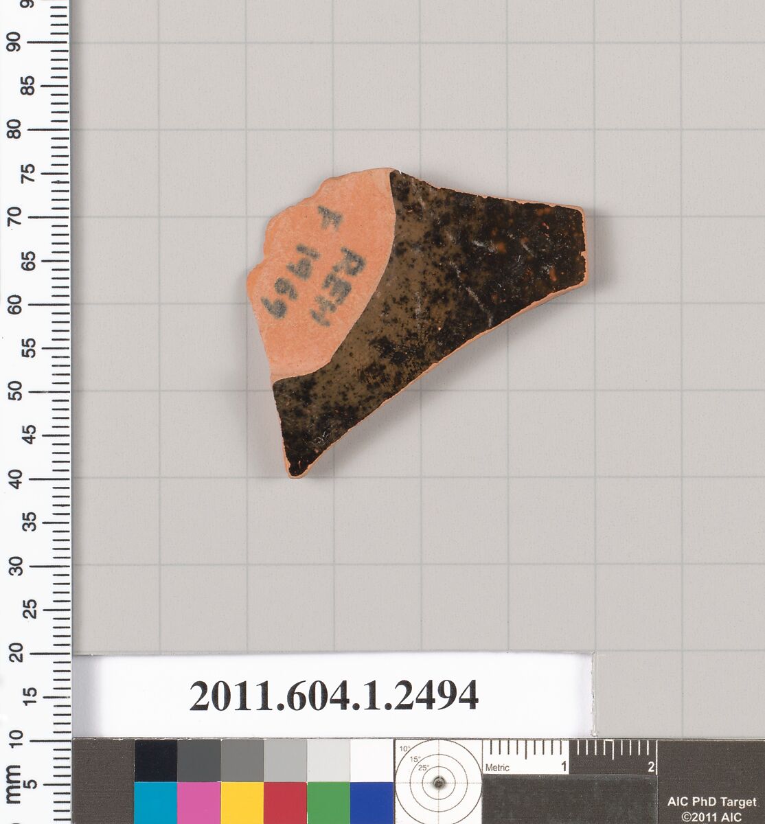 Terracotta fragment of a kylix (drinking cup), Terracotta, Greek, Attic