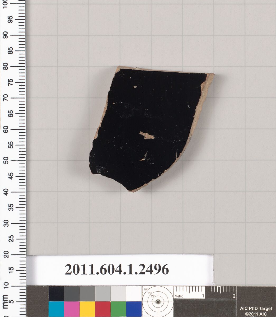 Terracotta fragment of a kylix (drinking cup), Terracotta, Greek, Attic