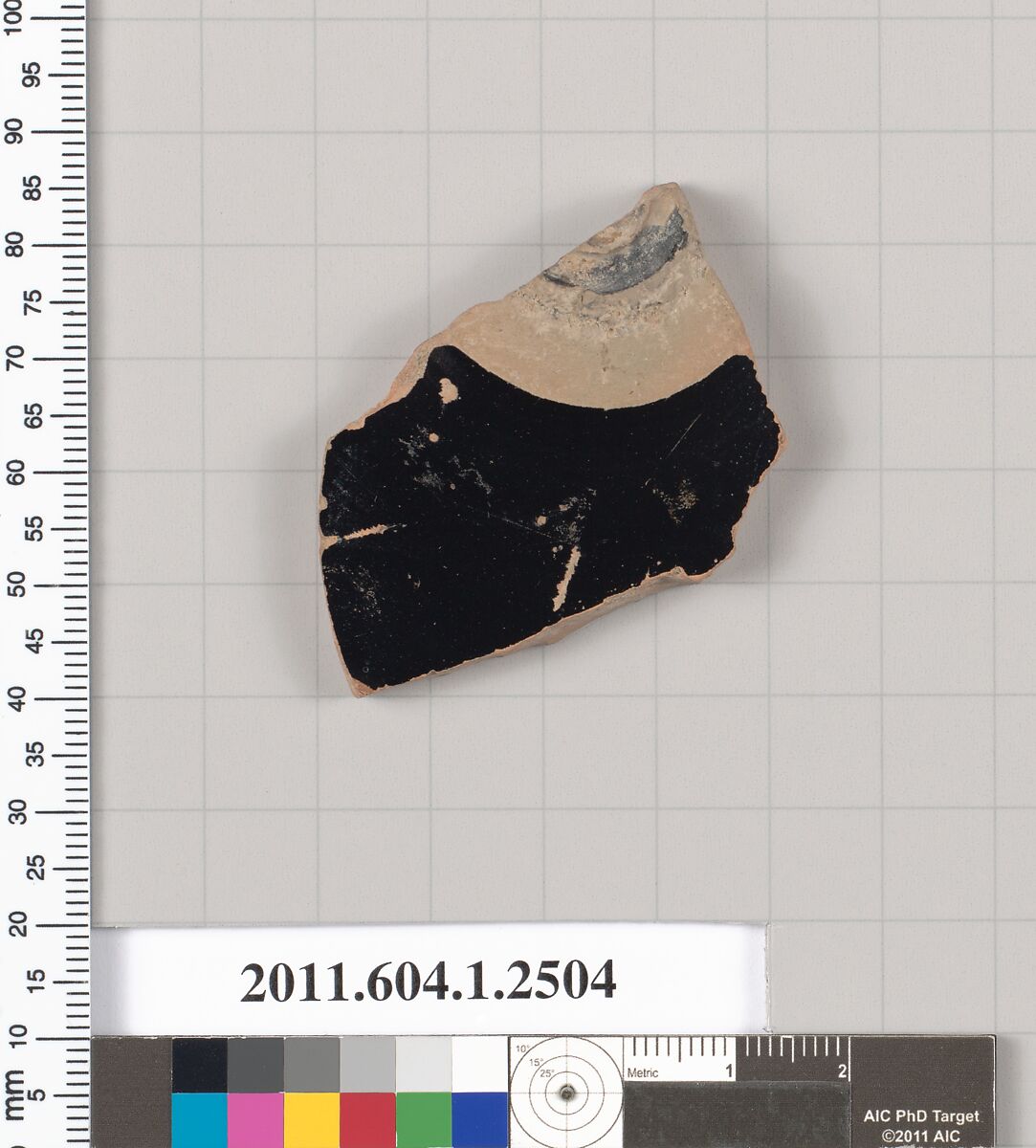 Terracotta fragment of a kylix (drinking cup), Terracotta, Greek, Attic