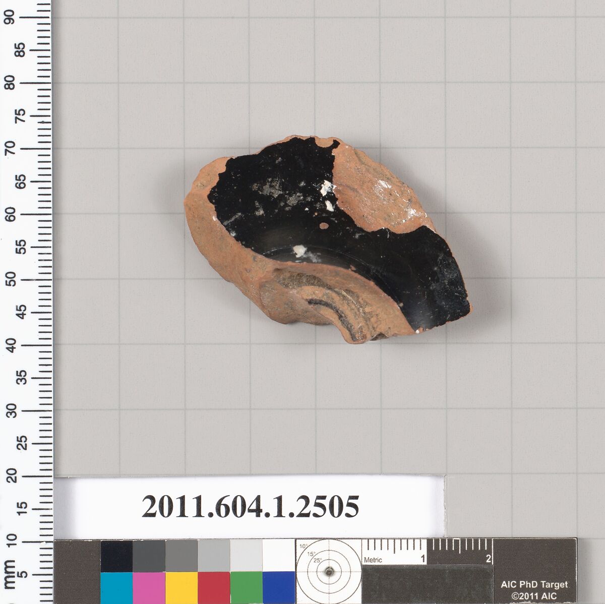 Terracotta fragment of a kylix (drinking cup), Terracotta, Greek, Attic