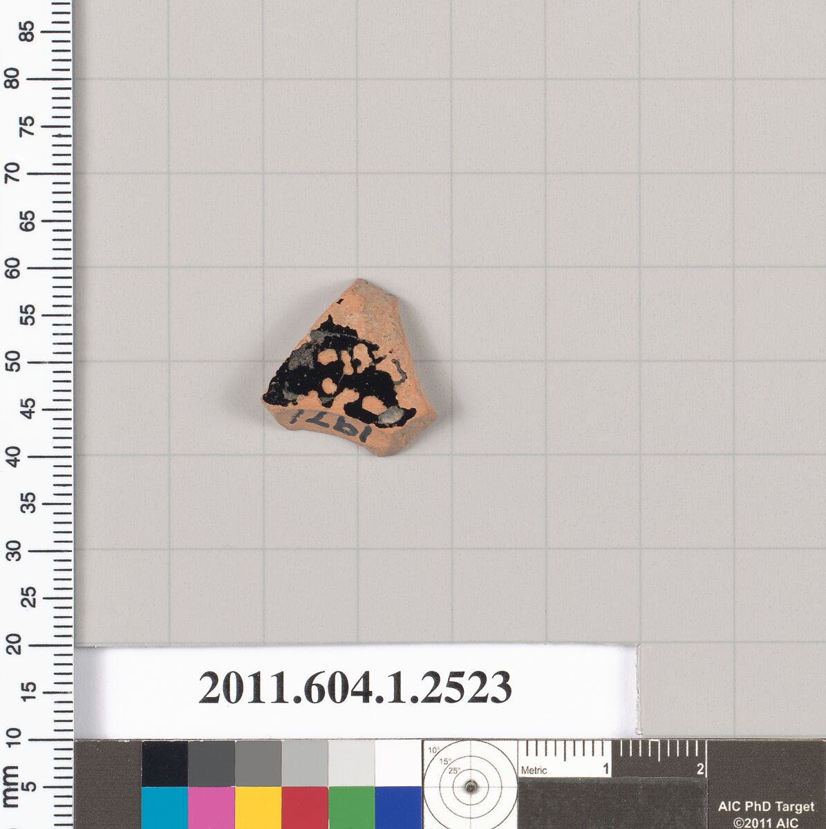Terracotta fragment of a kylix (drinking cup), Terracotta, Greek, Attic