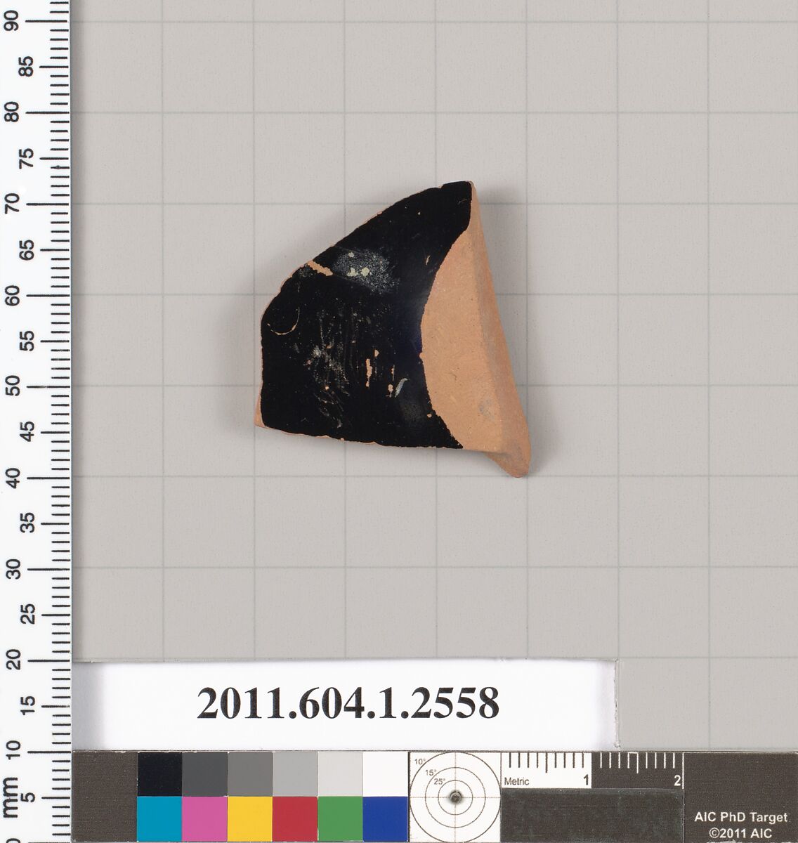 Terracotta fragment of a kylix (drinking cup), Terracotta, Greek, Attic