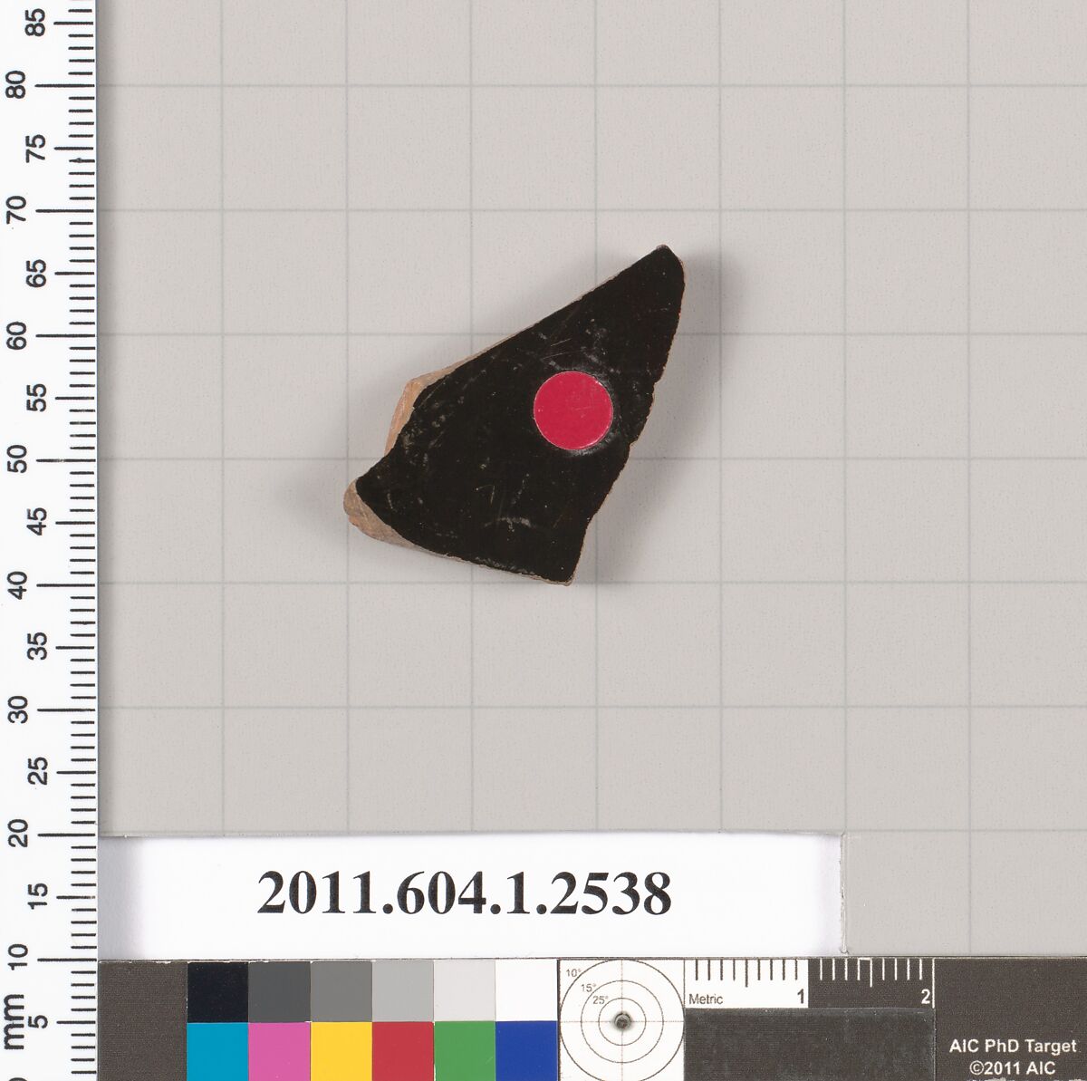 Terracotta fragment of a kylix (drinking cup), Terracotta, Greek, Attic