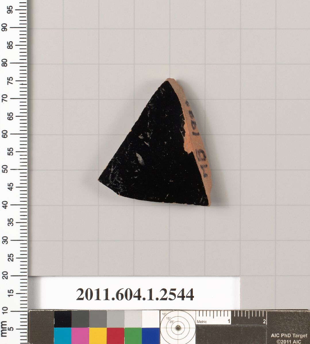 Terracotta fragment of a kylix (drinking cup), Terracotta, Greek, Attic