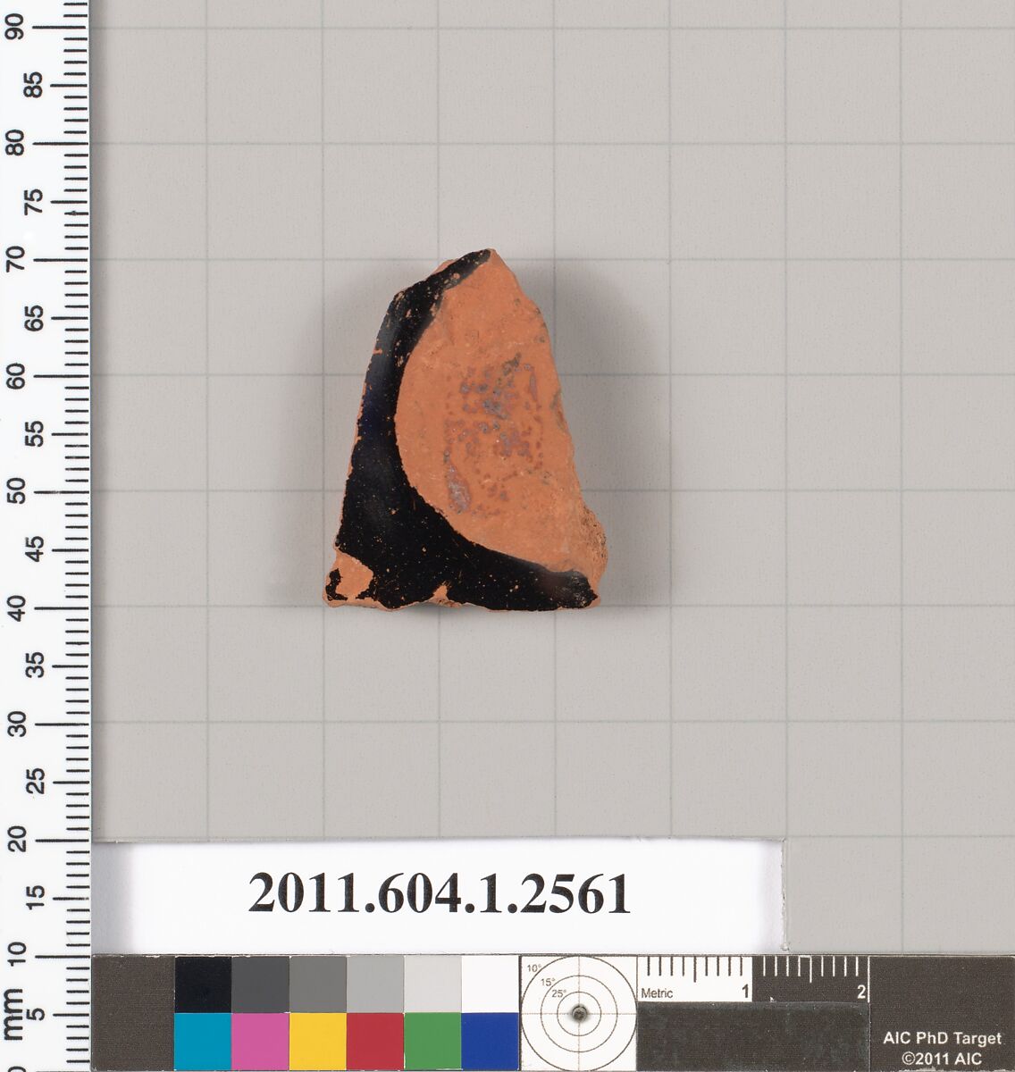 Terracotta fragment of a kylix (drinking cup), Terracotta, Greek, Attic