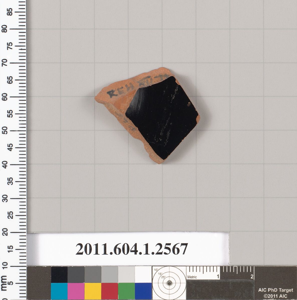 Terracotta fragment of a kylix (drinking cup), Terracotta, Greek, Attic