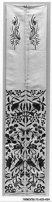 Sleeve Band, Silk, metallic thread;  on silk, China 