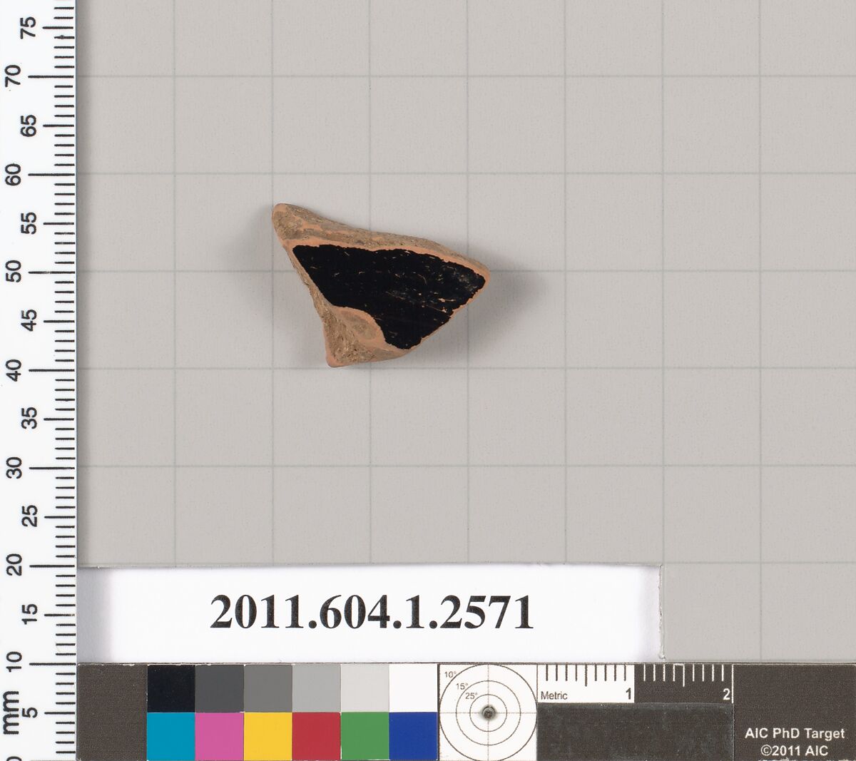 Terracotta fragment of a kylix (drinking cup), Terracotta, Greek, Attic