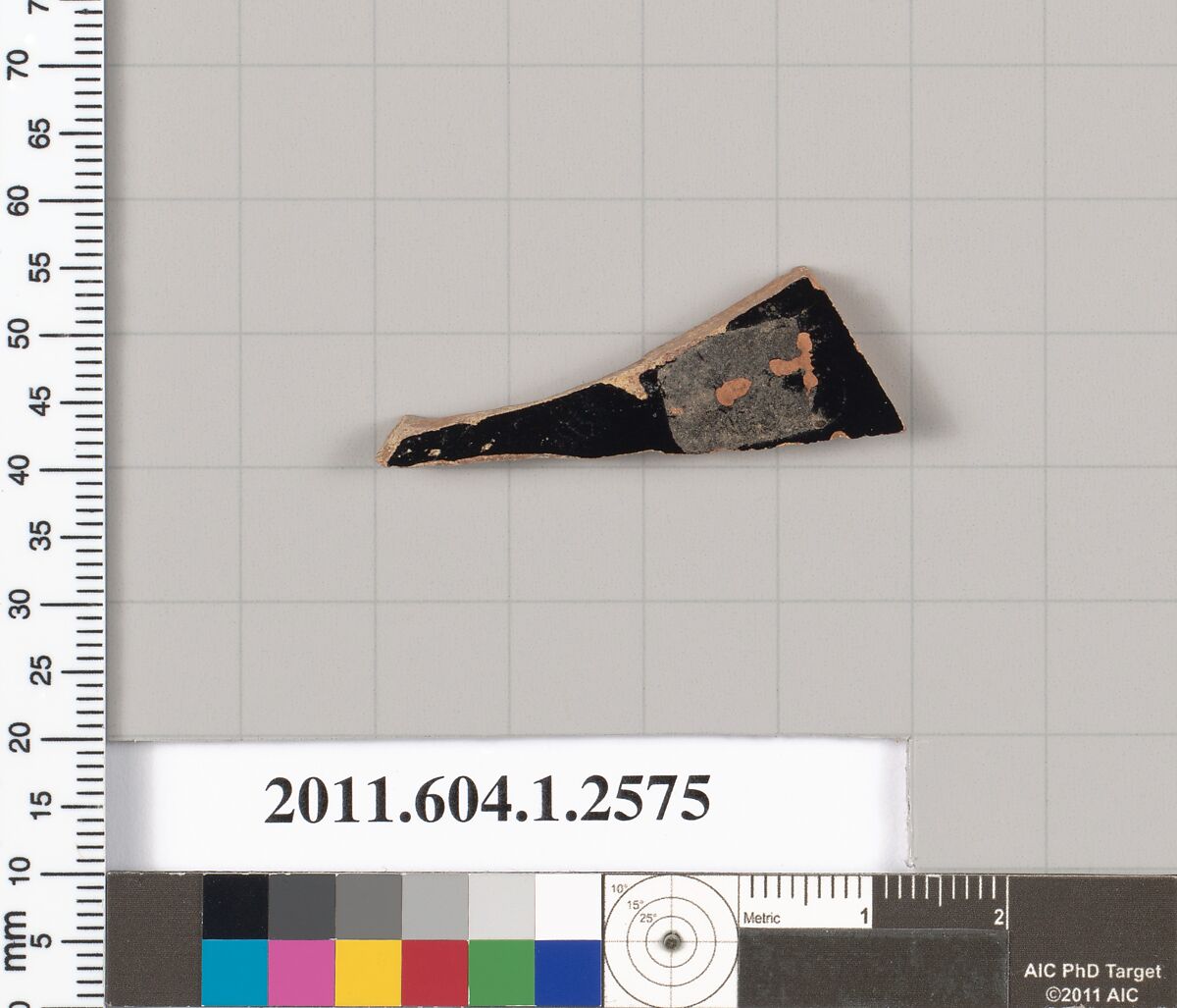 Terracotta fragment of a kylix (drinking cup), Terracotta, Greek, Attic