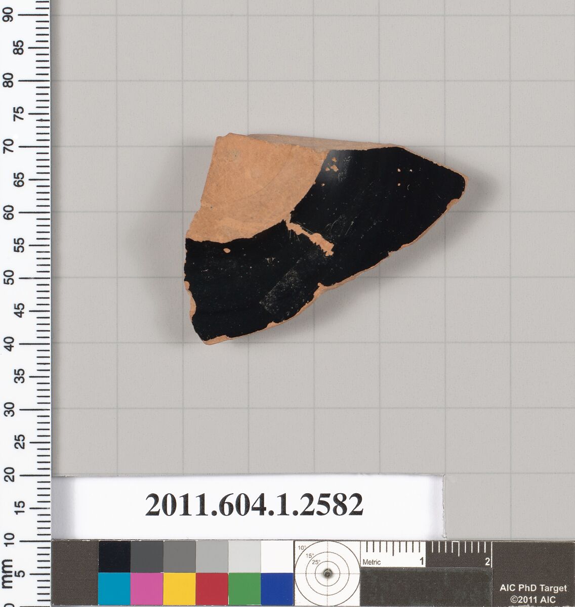 Terracotta fragment of a kylix (drinking cup), Terracotta, Greek, Attic