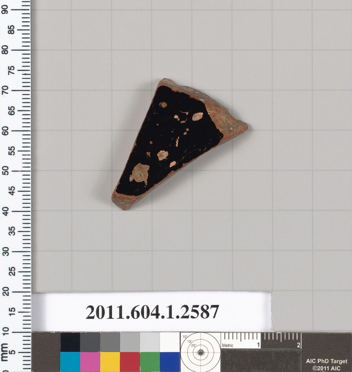 Terracotta fragment of a kylix (drinking cup), Terracotta, Greek, Attic