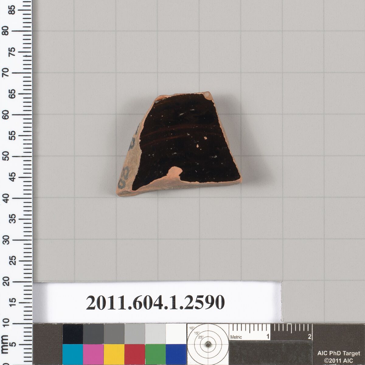 Terracotta fragment of a kylix (drinking cup), Terracotta, Greek, Attic
