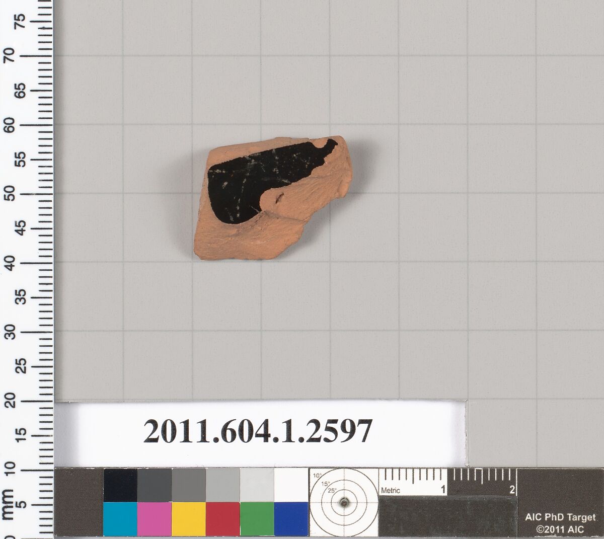 Terracotta fragment of a kylix (drinking cup), Terracotta, Greek, Attic