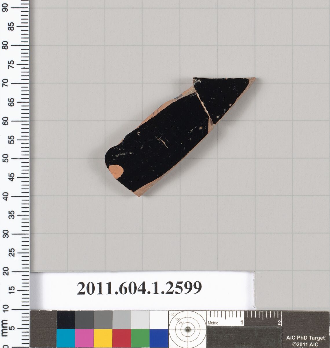 Terracotta fragment of a kylix (drinking cup), Terracotta, Greek, Attic