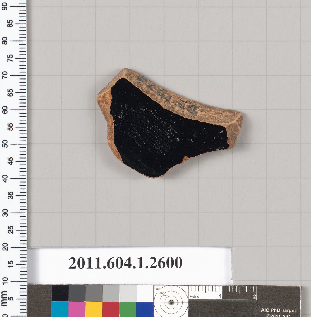 Terracotta fragment of a kylix (drinking cup), Terracotta, Greek, Attic