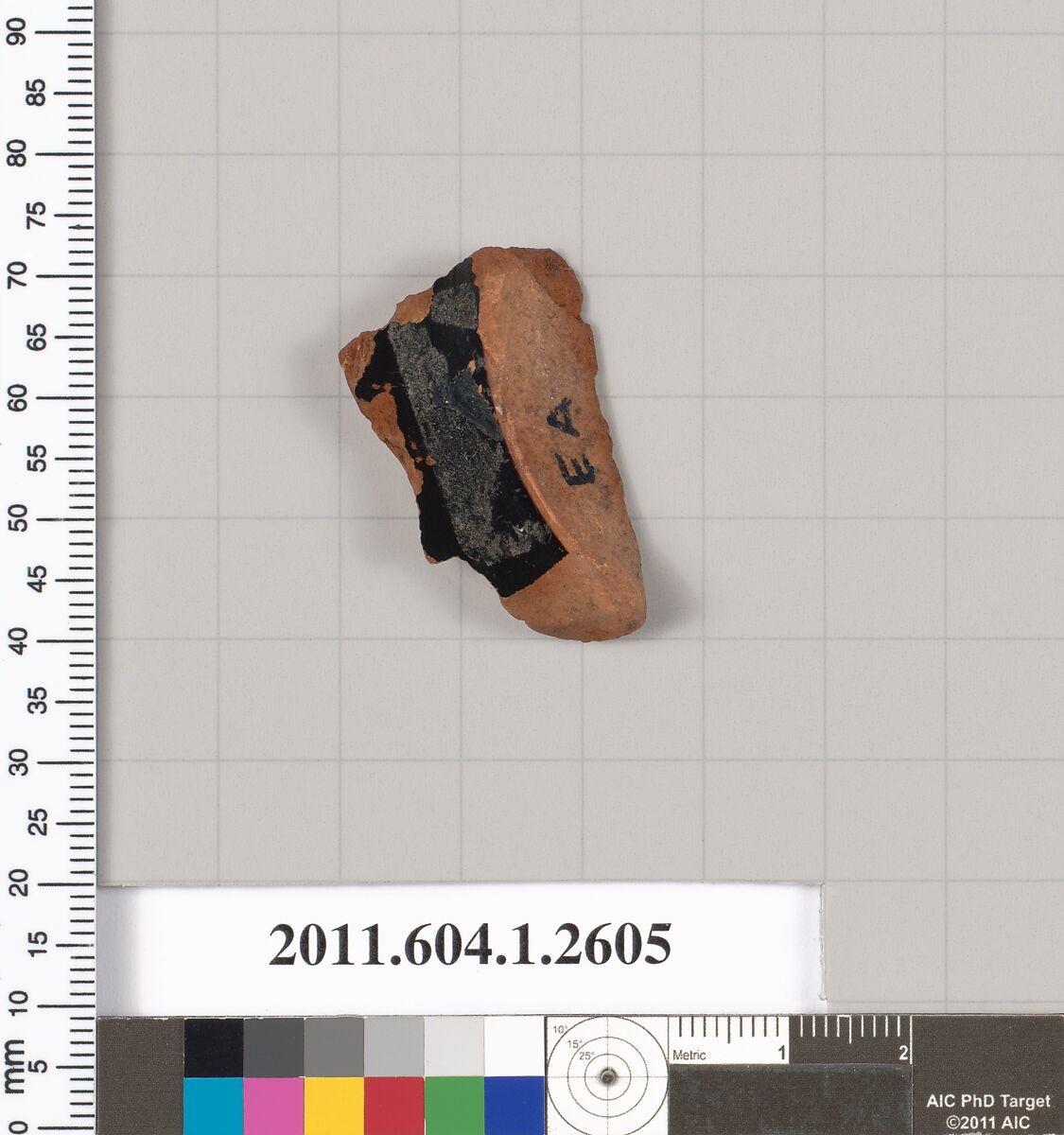 Terracotta fragment of a kylix (drinking cup), Terracotta, Greek, Attic