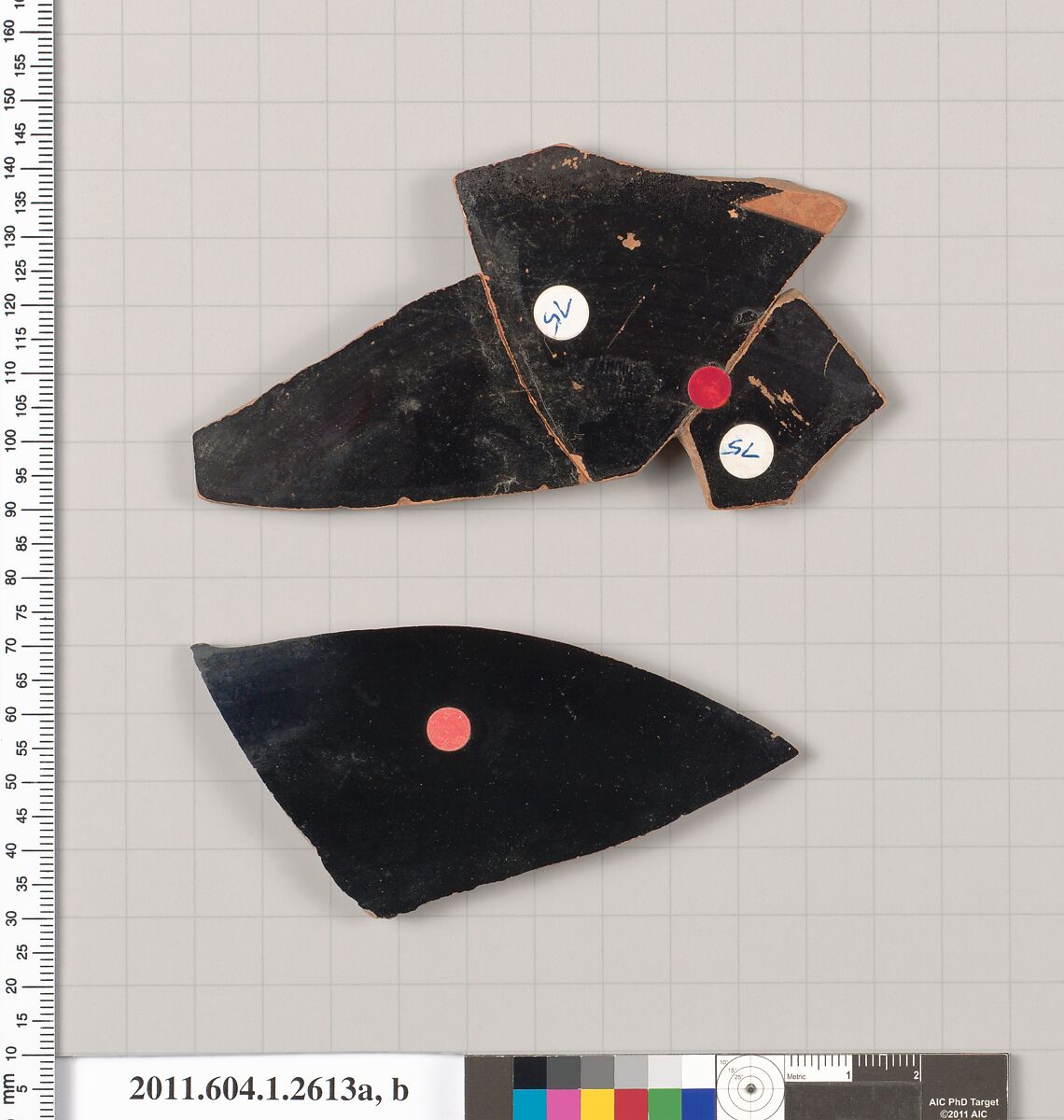 Terracotta fragments of kylikes (drinking cups), Terracotta, Greek, Attic