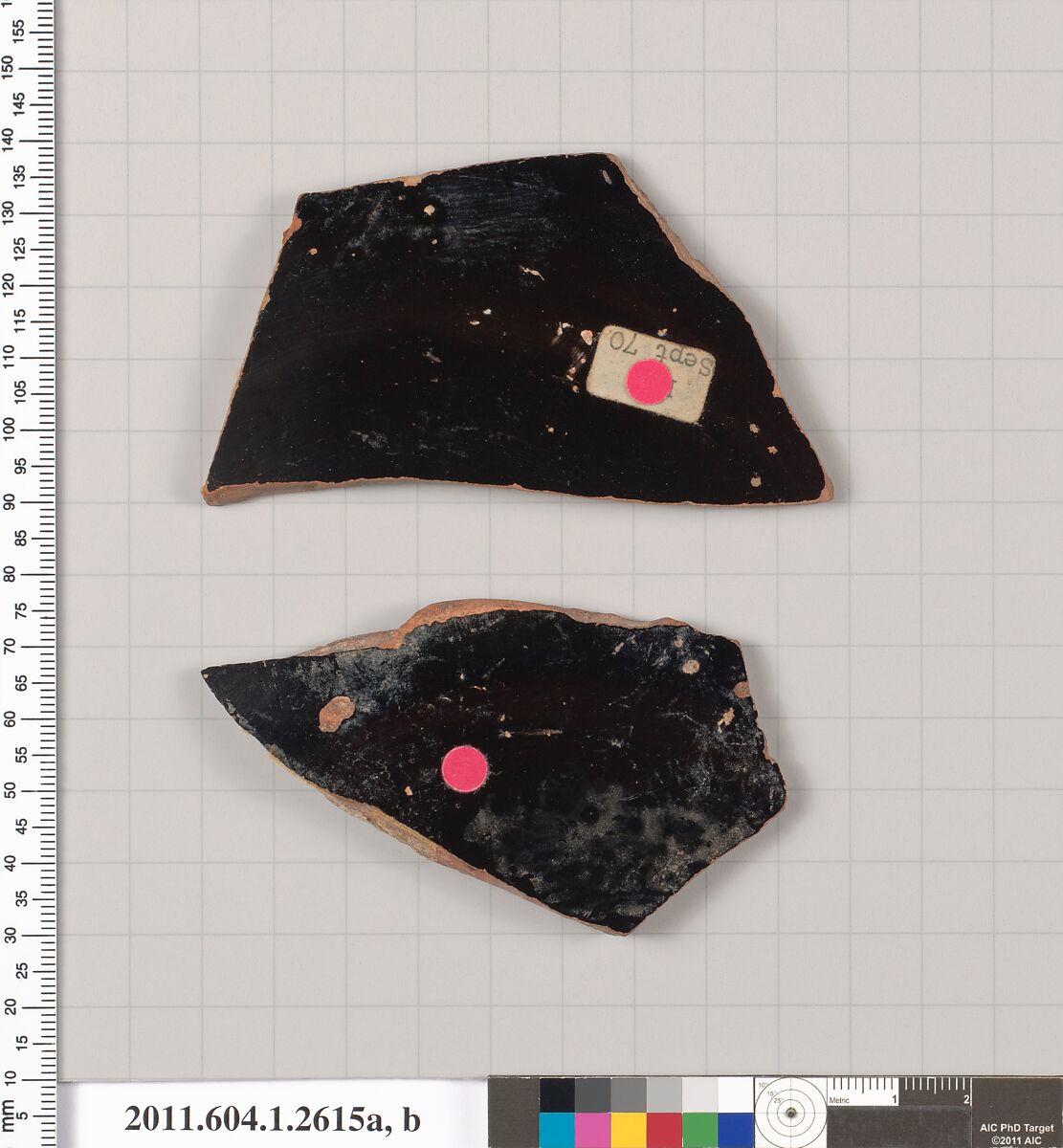 Terracotta fragments of kylikes (drinking cups), Terracotta, Greek, Attic