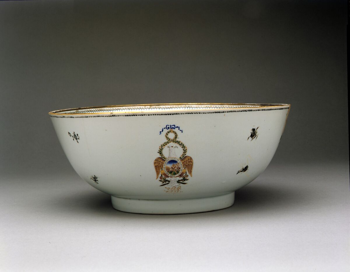 Bowl, Porcelain, Chinese, for American market 